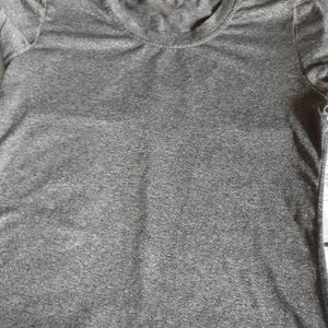 Gray spandex loose workout top
